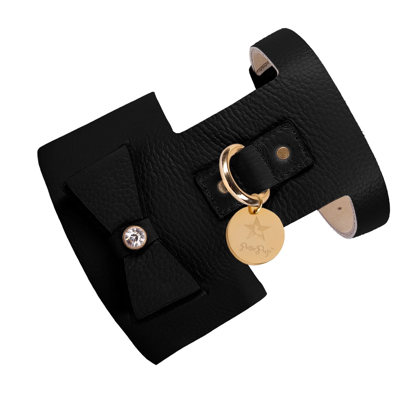 Genuine Leather Dog Harness with  Swarovski Jewel Embellishment