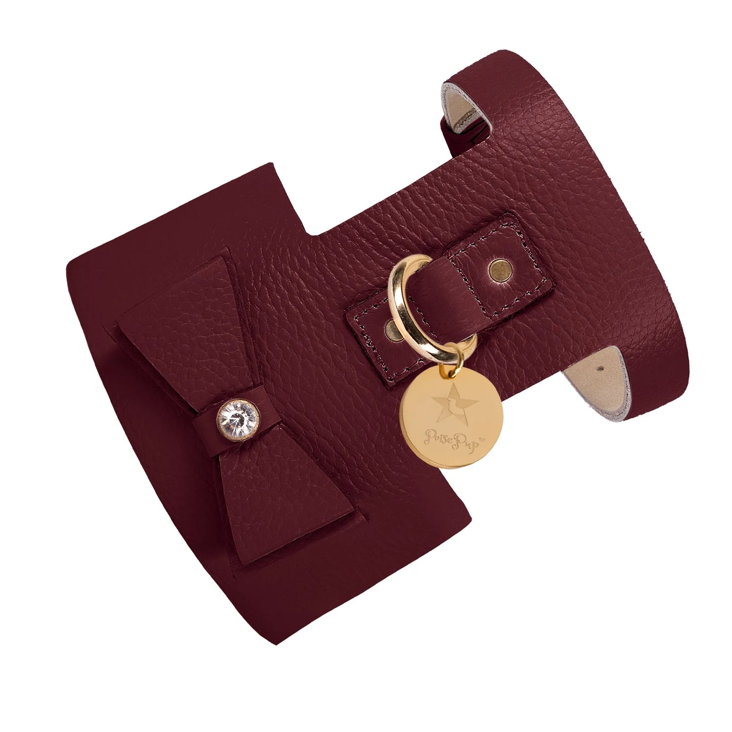 Genuine Leather Dog Harness with  Swarovski Jewel Embellishment