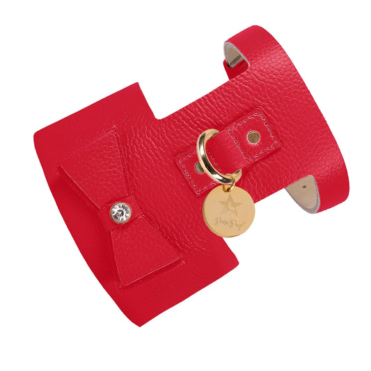 Genuine Leather Dog Harness with  Swarovski Jewel Embellishment