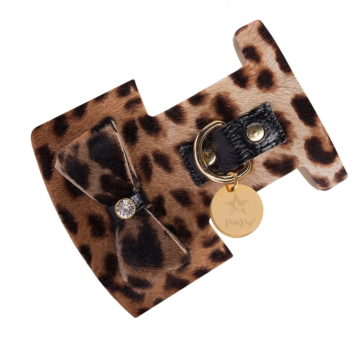 Genuine Leather Dog Harness with  Swarovski Jewel Embellishment