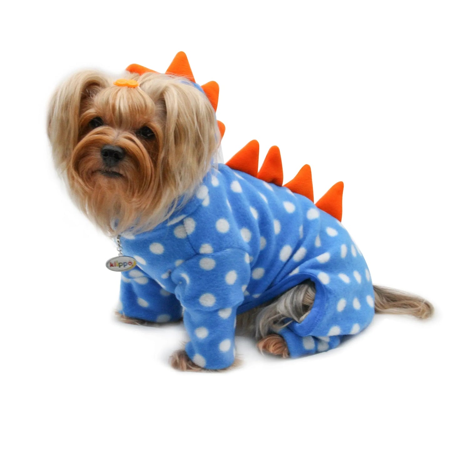 Polka Dots DINO Fleece Hooded Pajamas